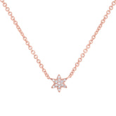 0.03ct 14k Rose Gold Diamond Star of David Necklace